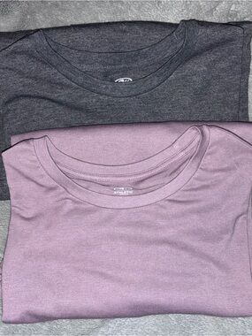 Athletic Works Long Sleeve Tees - Charcoal Gray and Dusty Mauve